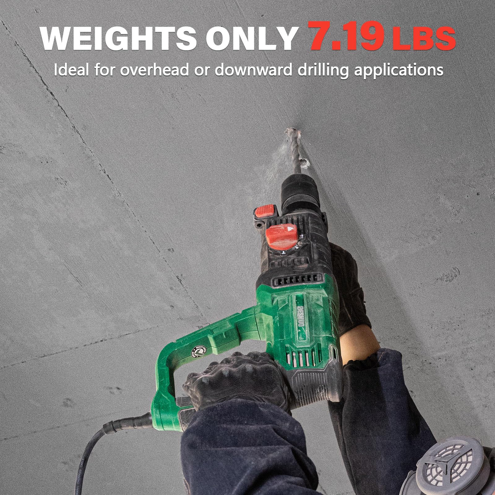 Deshuo drilling concrete in use showing efficient drilling and reduced fatigue benefit