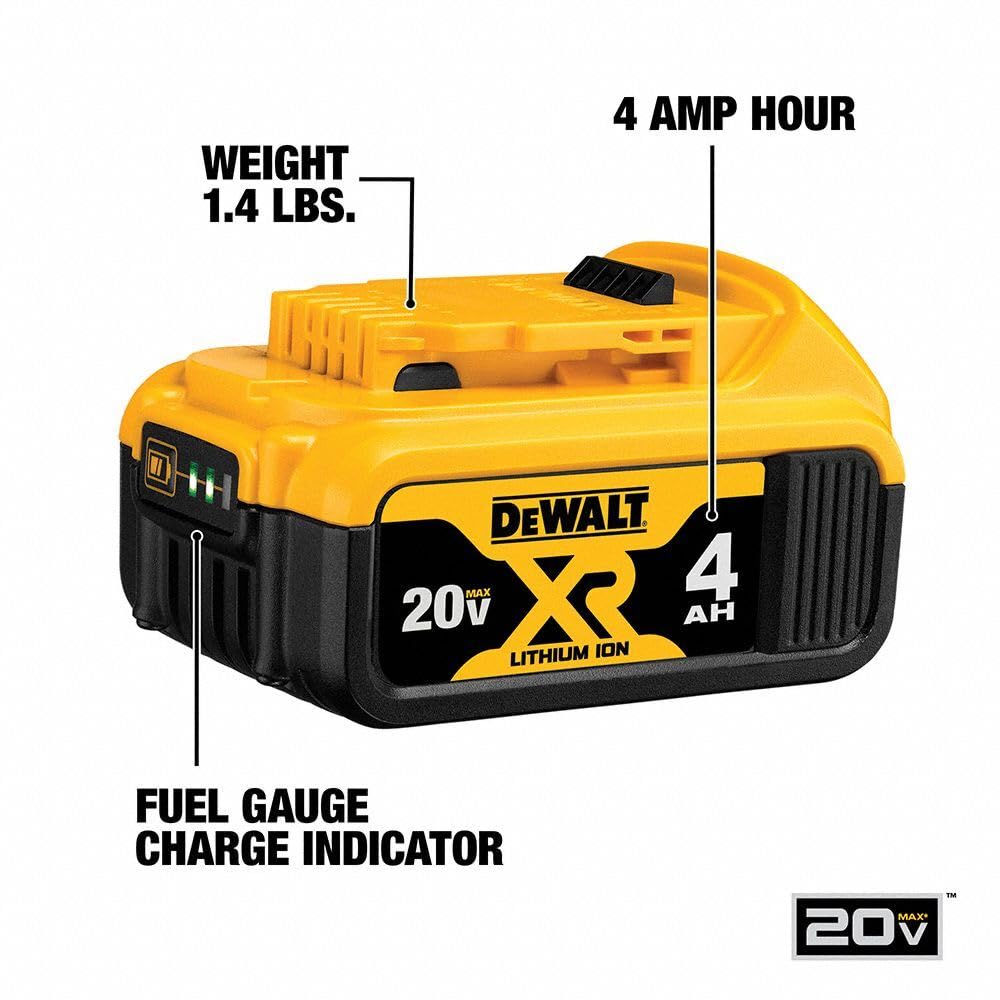 DEWALT battery contact close-up ensuring secure tool connection and power