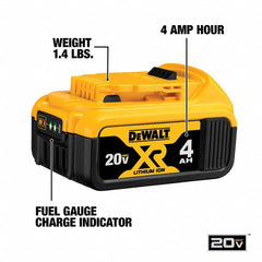 DEWALT battery contact close-up ensuring secure tool connection and power