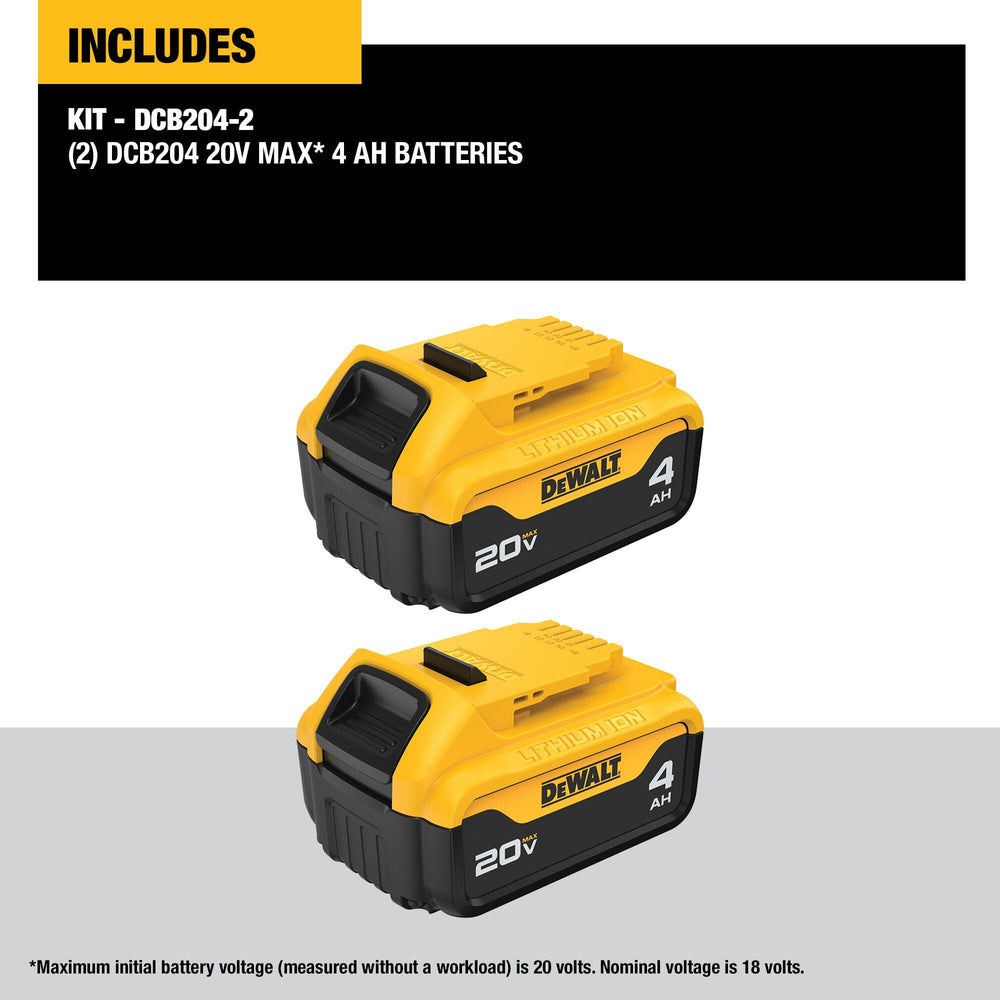 DEWALT battery side label showing 4.0-Ah capacity for longer use