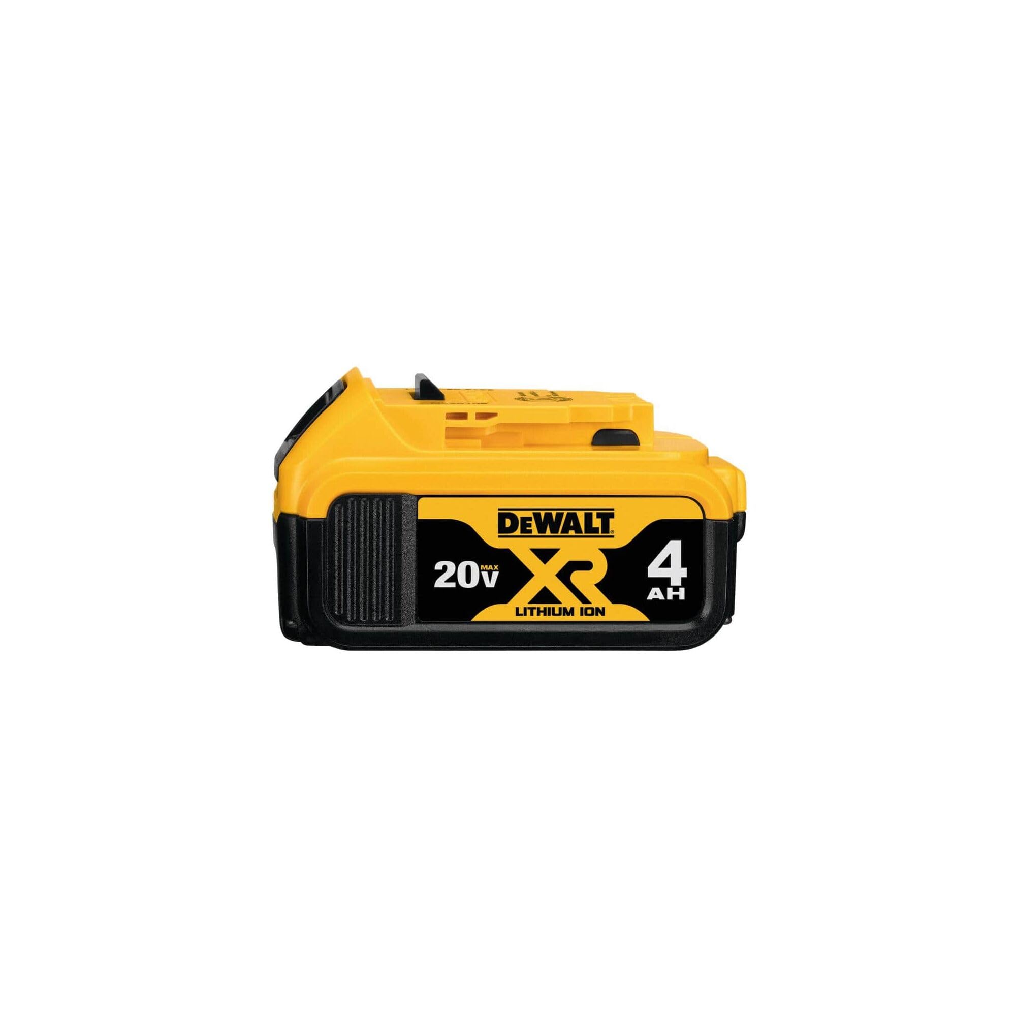 DEWALT battery held in hand showing compact design and manageable weight