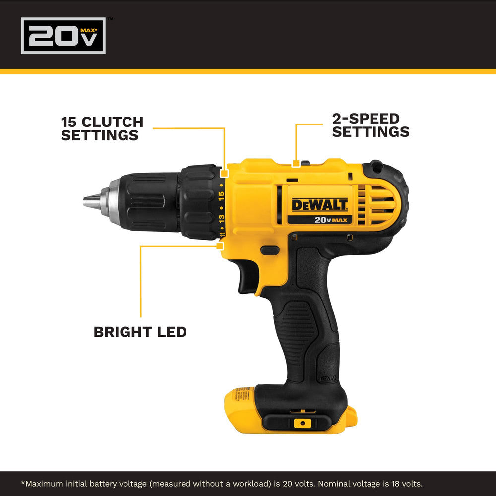 DEWALT ratcheting 1/2 inch chuck close-up showing secure bit grip