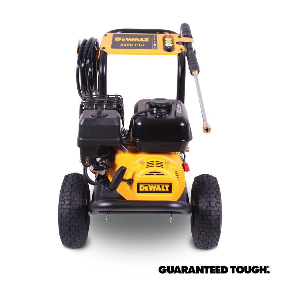 DEWALT control panel and safety labels showing user guidance and compliance