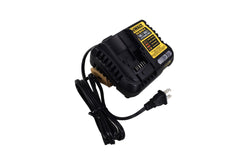 DEWALT DCB1104 charging a DEWALT battery in use for fast tool readiness