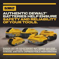 DEWALT DCB205 LED indicator close-up providing instant charge visibility
