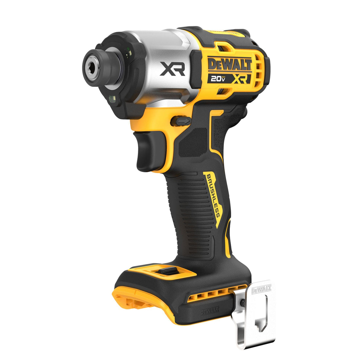 DEWALT front angle view showing compact design and balance
