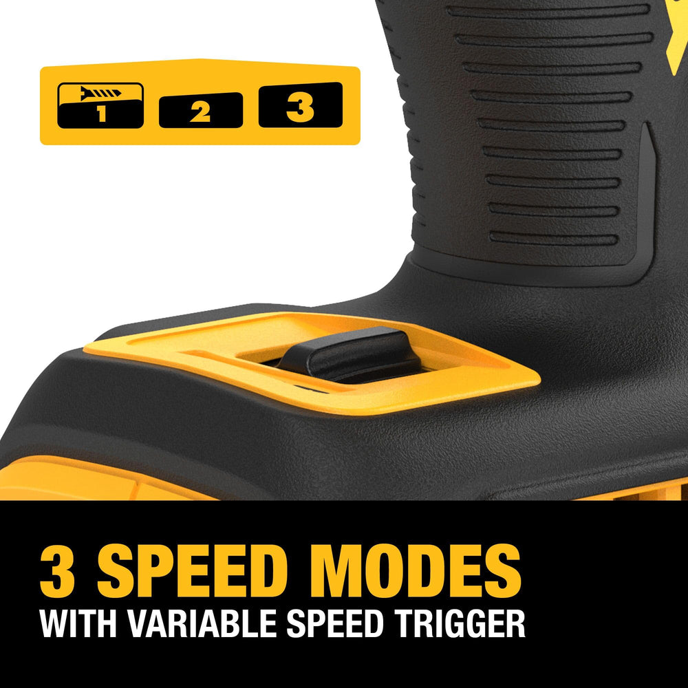 DEWALT being held in hand showing ergonomic control and comfort
