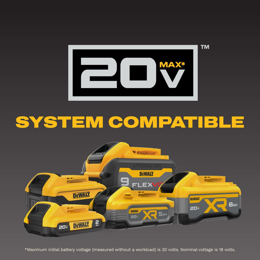 DEWALT label area showing chip-ready location for TOOL CONNECT