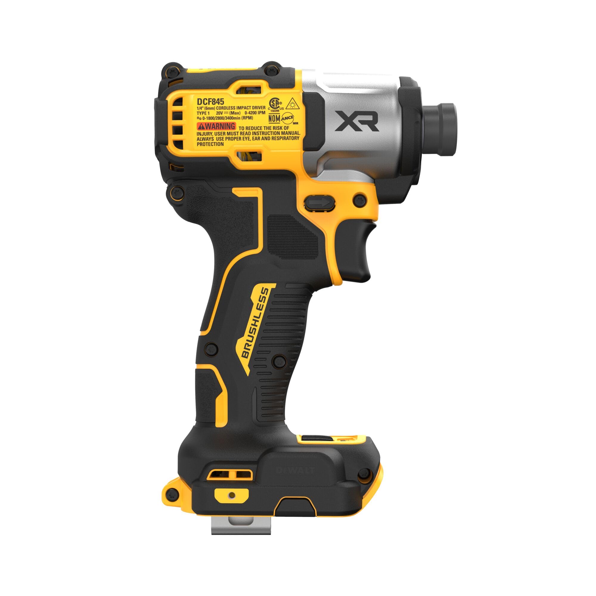 DEWALT boxed tool only package indicating battery sold separately