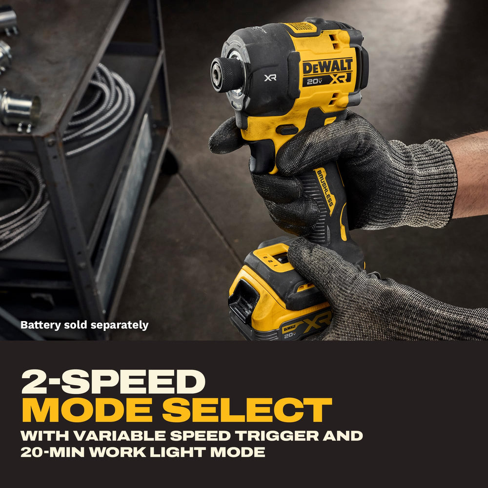 DEWALT DCF870B driving a screw in a tight cabinet corner for access benefit