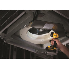 DEWALT DCL040 close-up of 120-degree rotating head, adjustable beam control benefit
