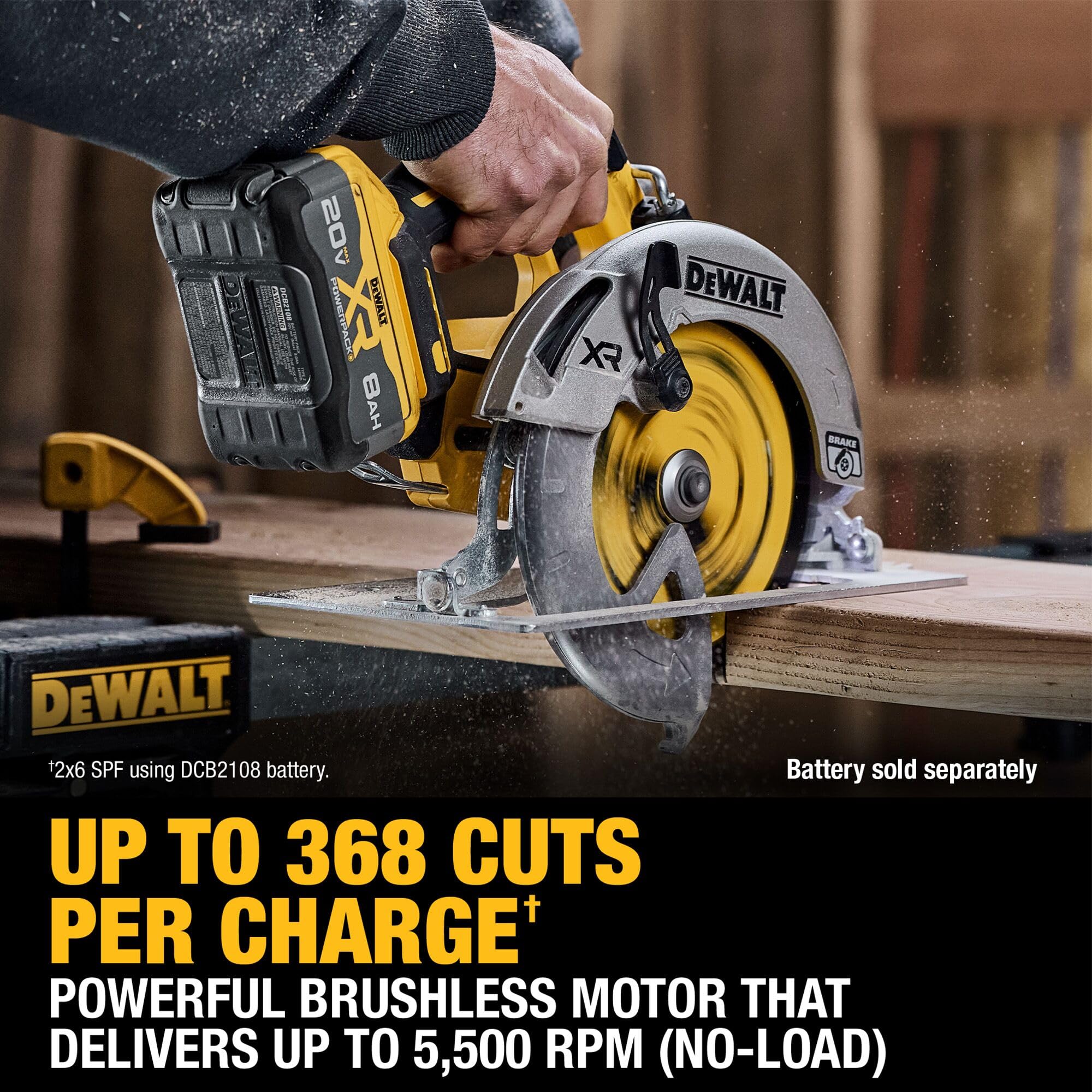 DEWALT DCS590B held in hands showing compact size and portability benefits