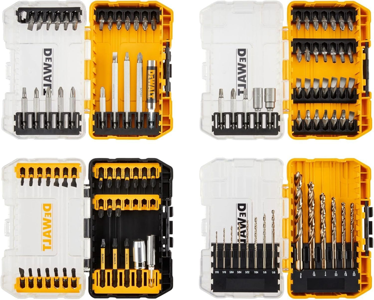 DEWALT drill bit set front packaging showing contents and case for easy selection