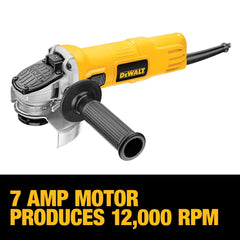 DEWALT quick-change wheel release close-up enabling tool-free wheel swaps