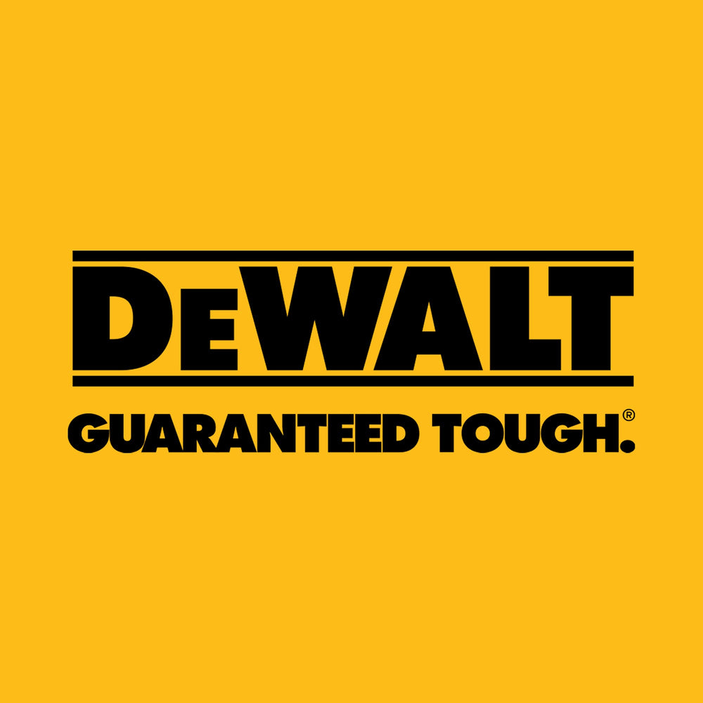 DEWALT grinder held in hand for scale showing compact jobsite portability