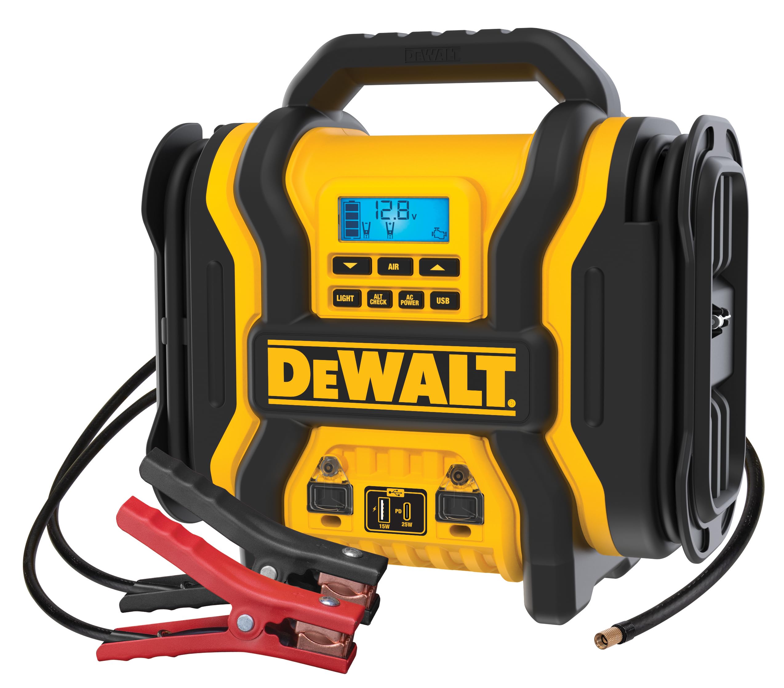 DEWALT DXAEPS14 front view showing controls and rugged casing for dependable storage
