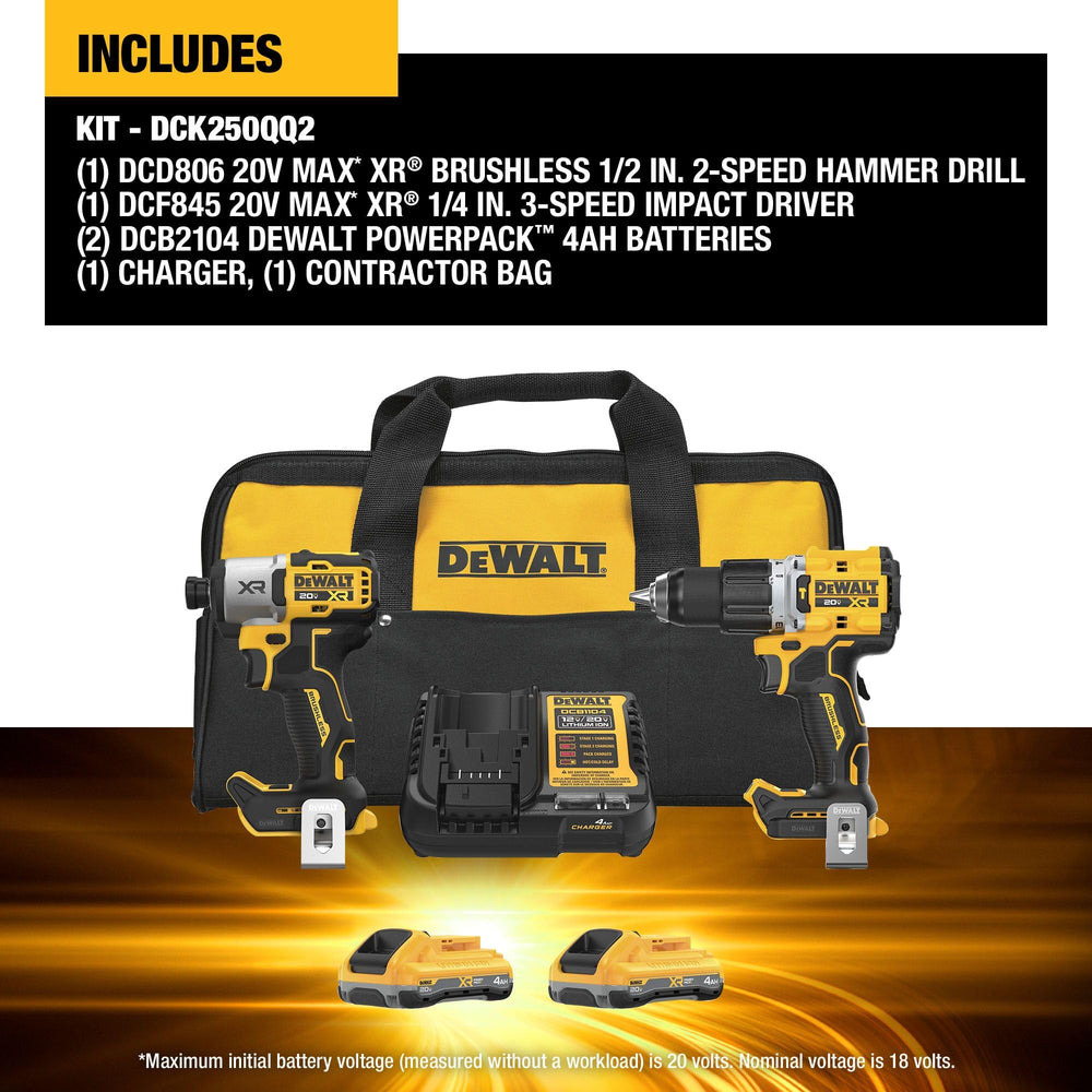 DEWALT hammer drill close-up highlighting high-speed transmission and increased drilling power