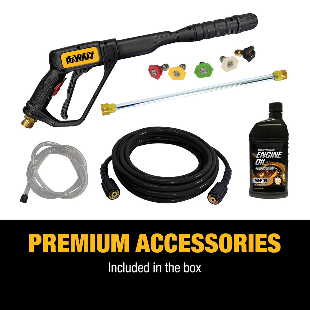 DEWALT 25-ft MorFlex hose coiled for abrasion resistance and easy reach