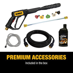 DEWALT 25-ft MorFlex hose coiled for abrasion resistance and easy reach