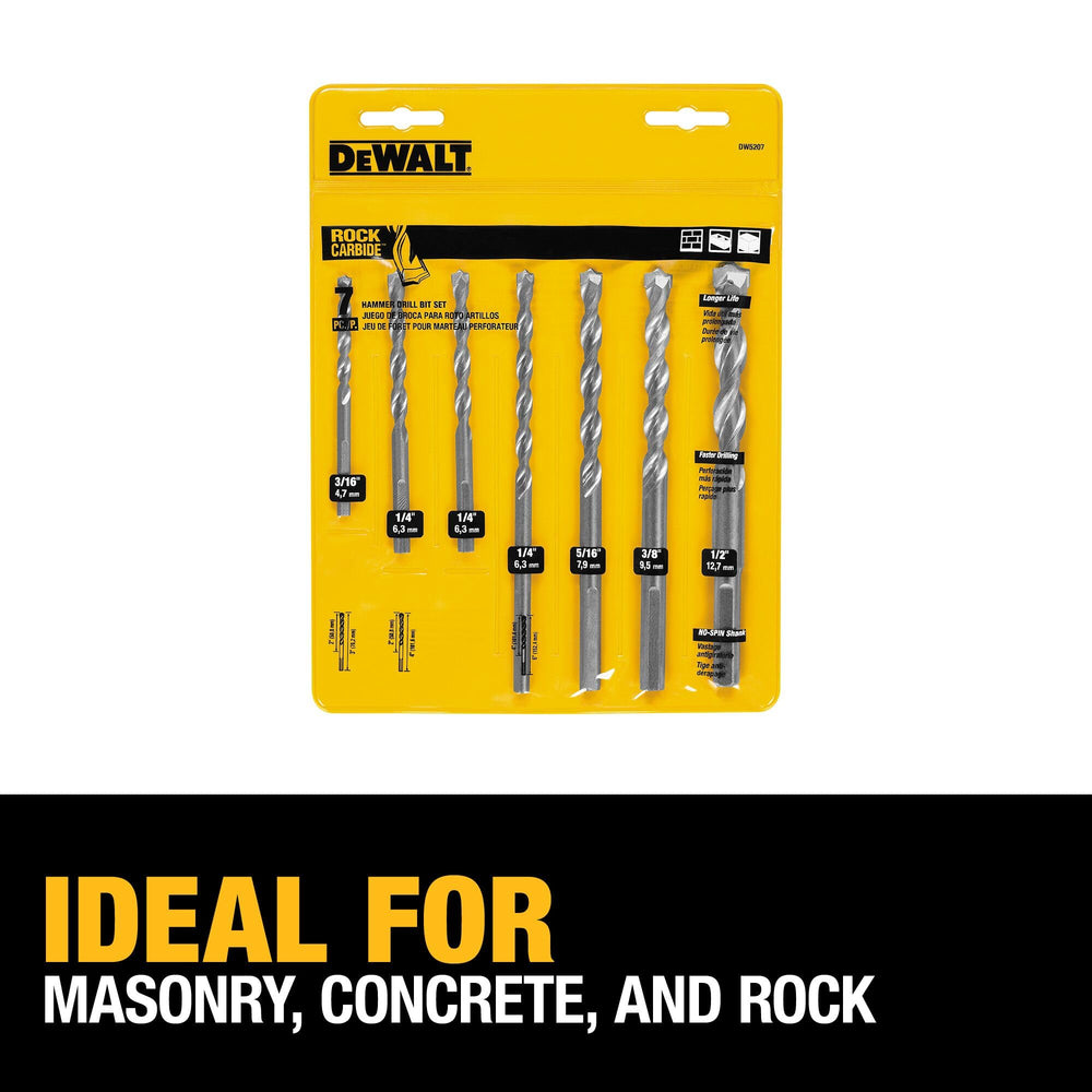 DEWALT shank three flats detail demonstrating secure chuck grip and anti-slip
