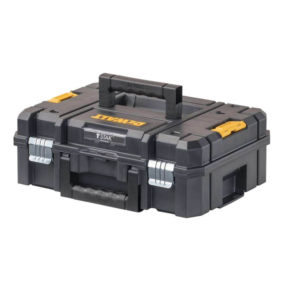 DEWALT TSTAK II front closed showing secure storage and portability