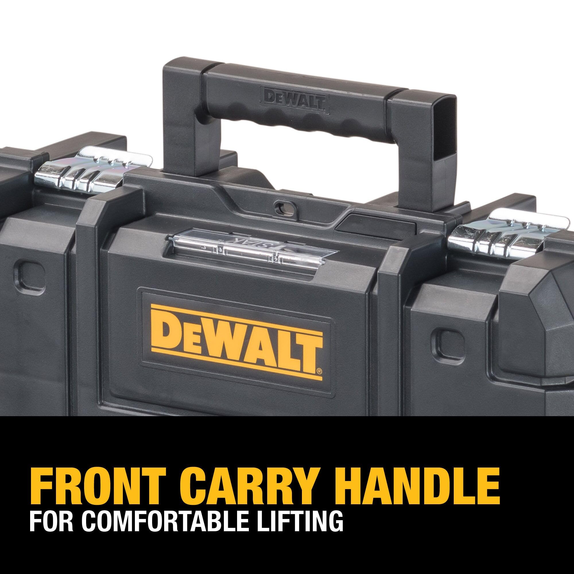 DEWALT TSTAK II side profile showing slim footprint and scale