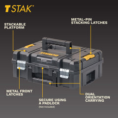 DEWALT TSTAK II top bi-material handle for comfortable carrying