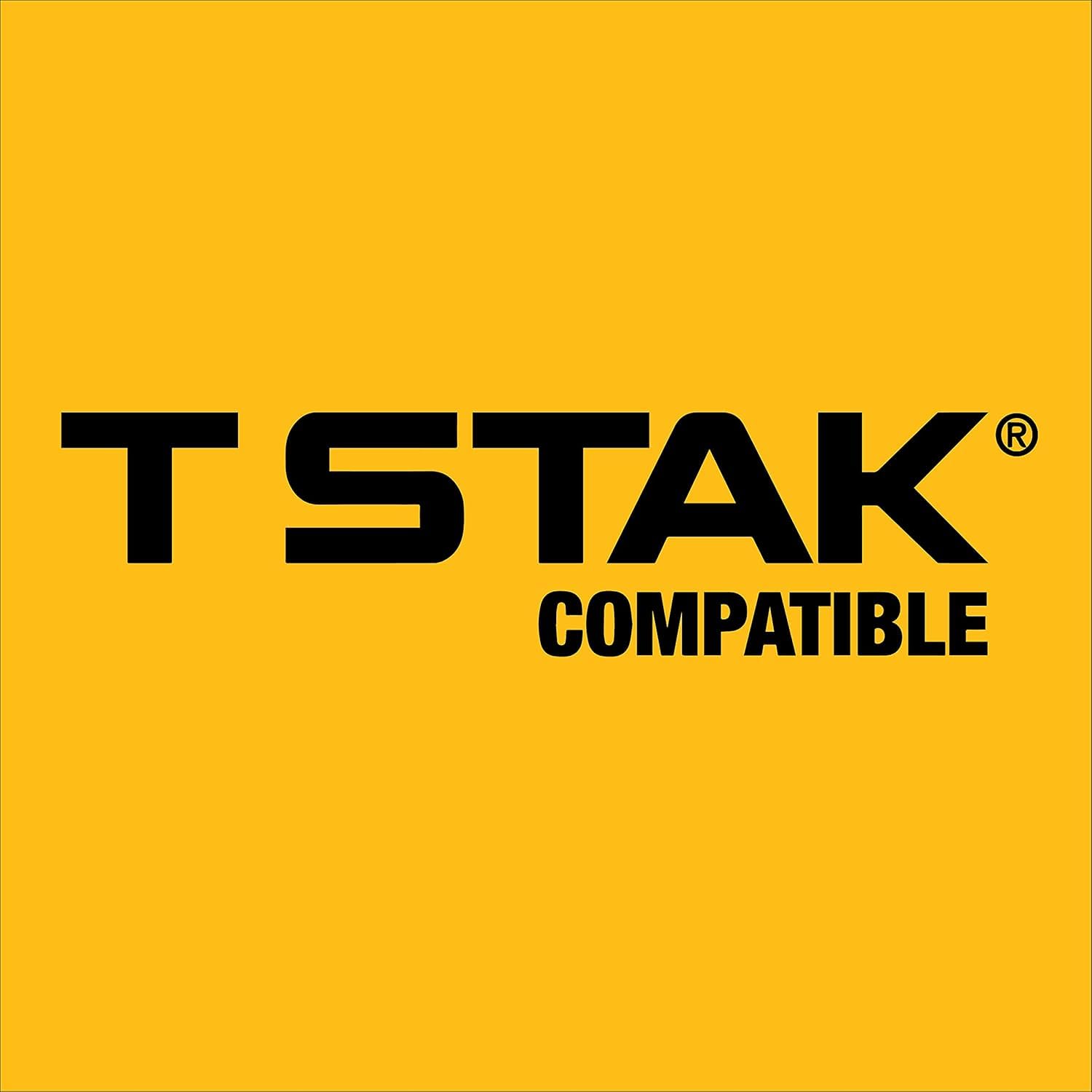 DEWALT TSTAK side latch close-up illustrating secure stacking connection