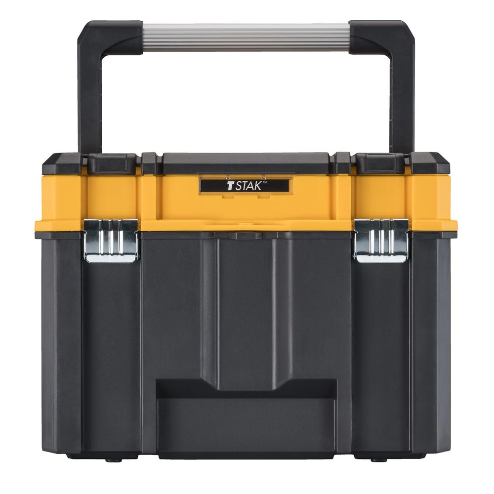 DEWALT TSTAK top organizer lid open showing fixed dividers benefit