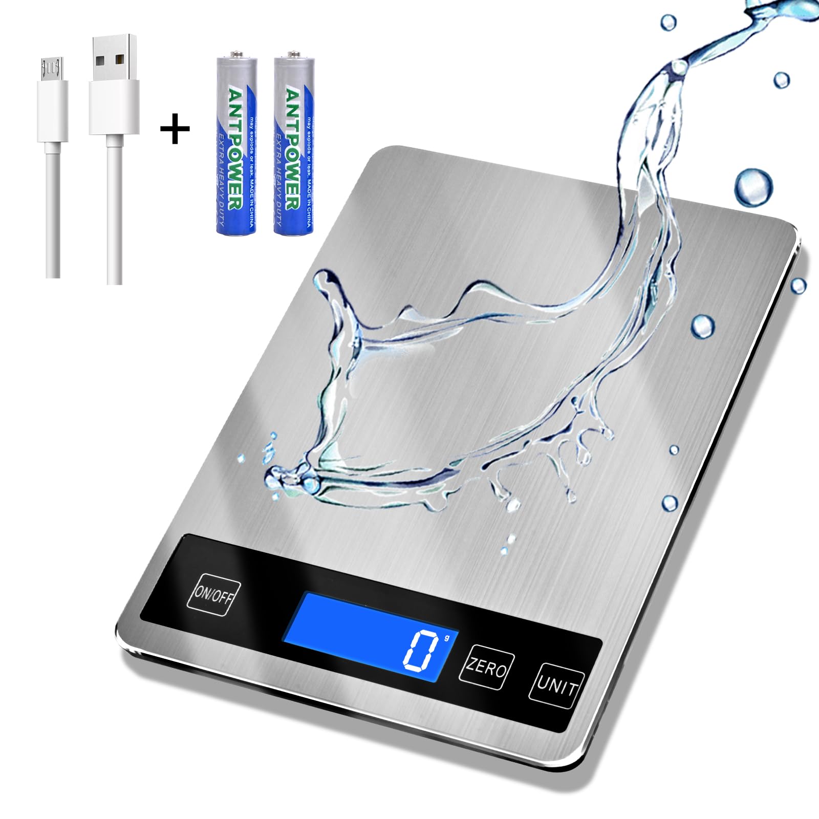 Deweywei front view of scale showing clean design and clear display for accurate measuring