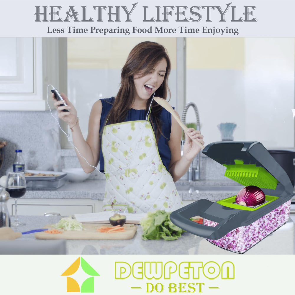 Dewpeton accessories with finger guard and cleaning brush, emphasizes safe cleaning