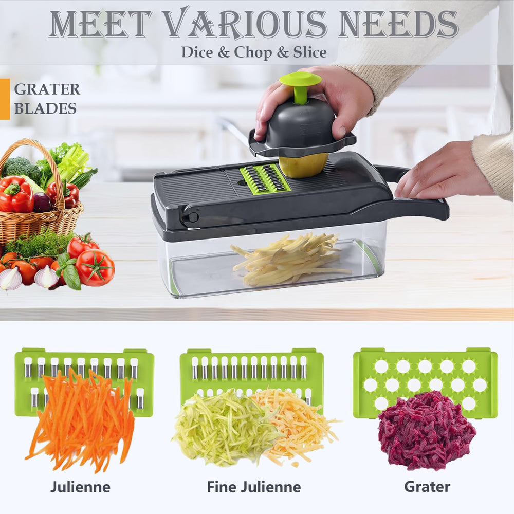 Dewpeton chopper cutting tomatoes into container, demonstrates fast safe prep