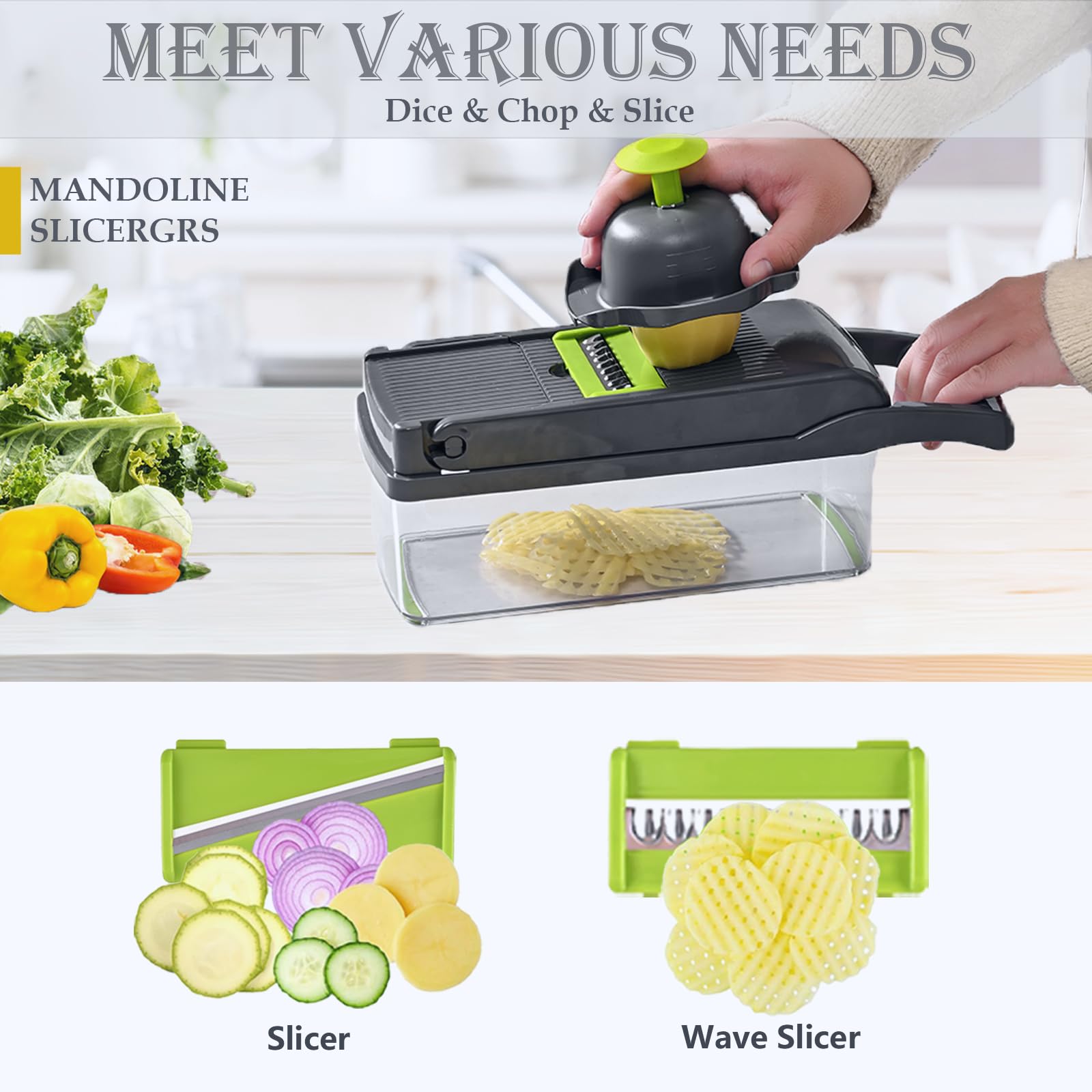 Dewpeton next to measuring cup showing 1.5L container capacity for bulk chopping