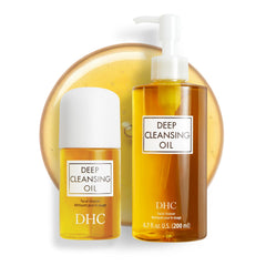 DHC deep cleansing oil front bottle shows packaging and gentle makeup removal benefit