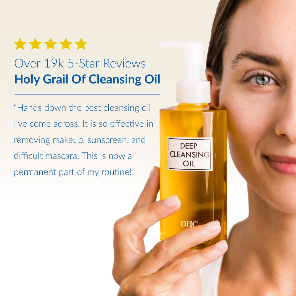 DHC deep cleansing oil removing mascara demonstration for fast effective makeup breakdown