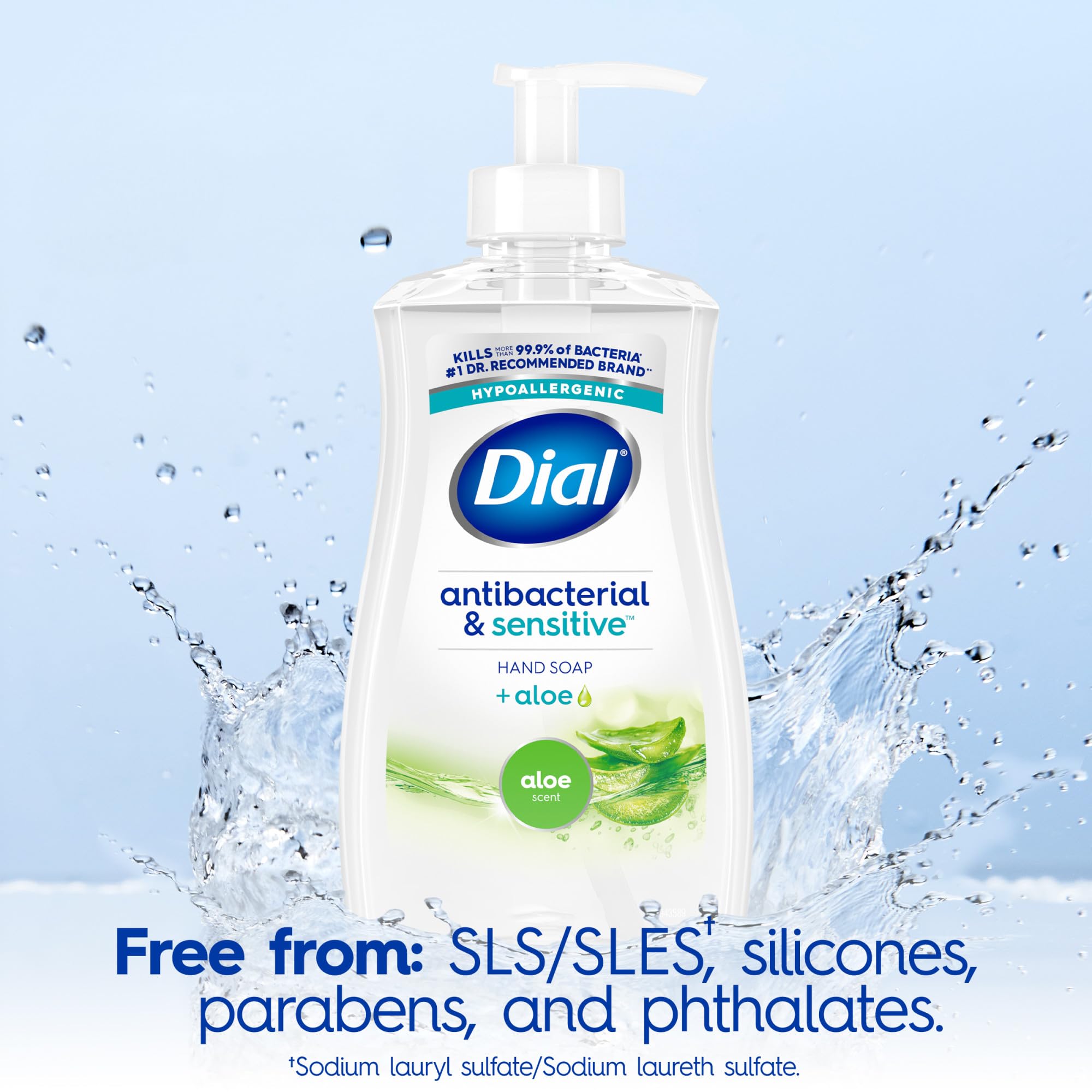 Dial aloe bathroom counter display offering a fresh scent