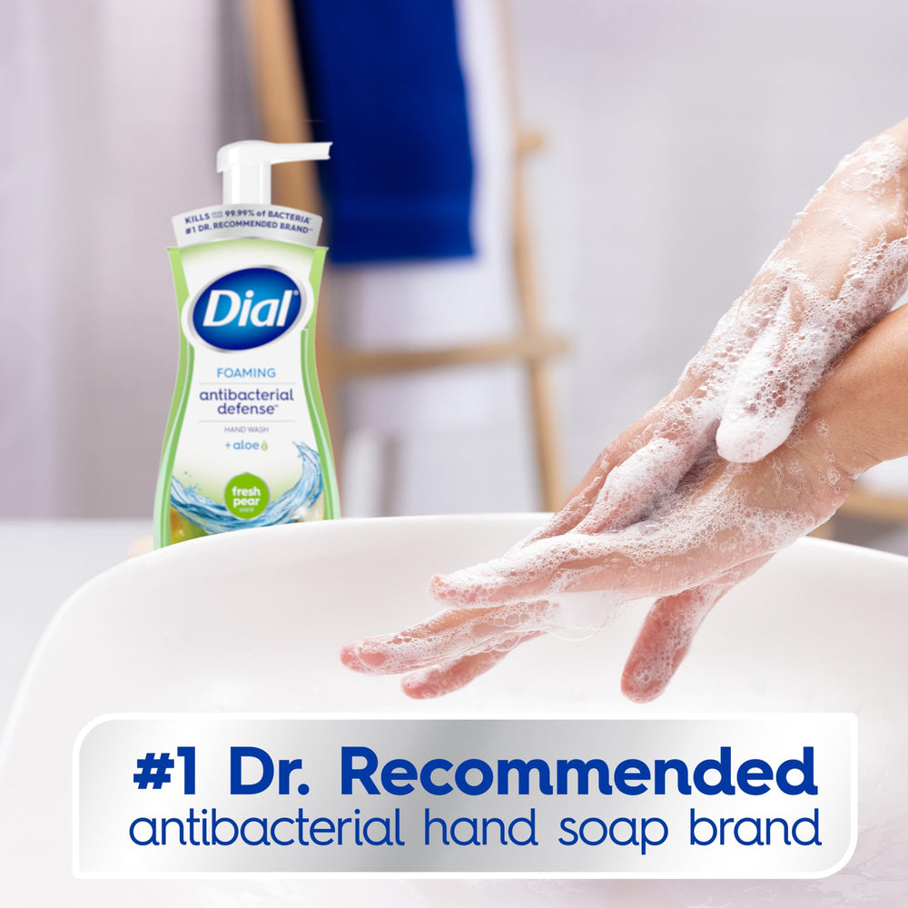 Dial foam texture on palm demonstrating rich lather and quick rinse
