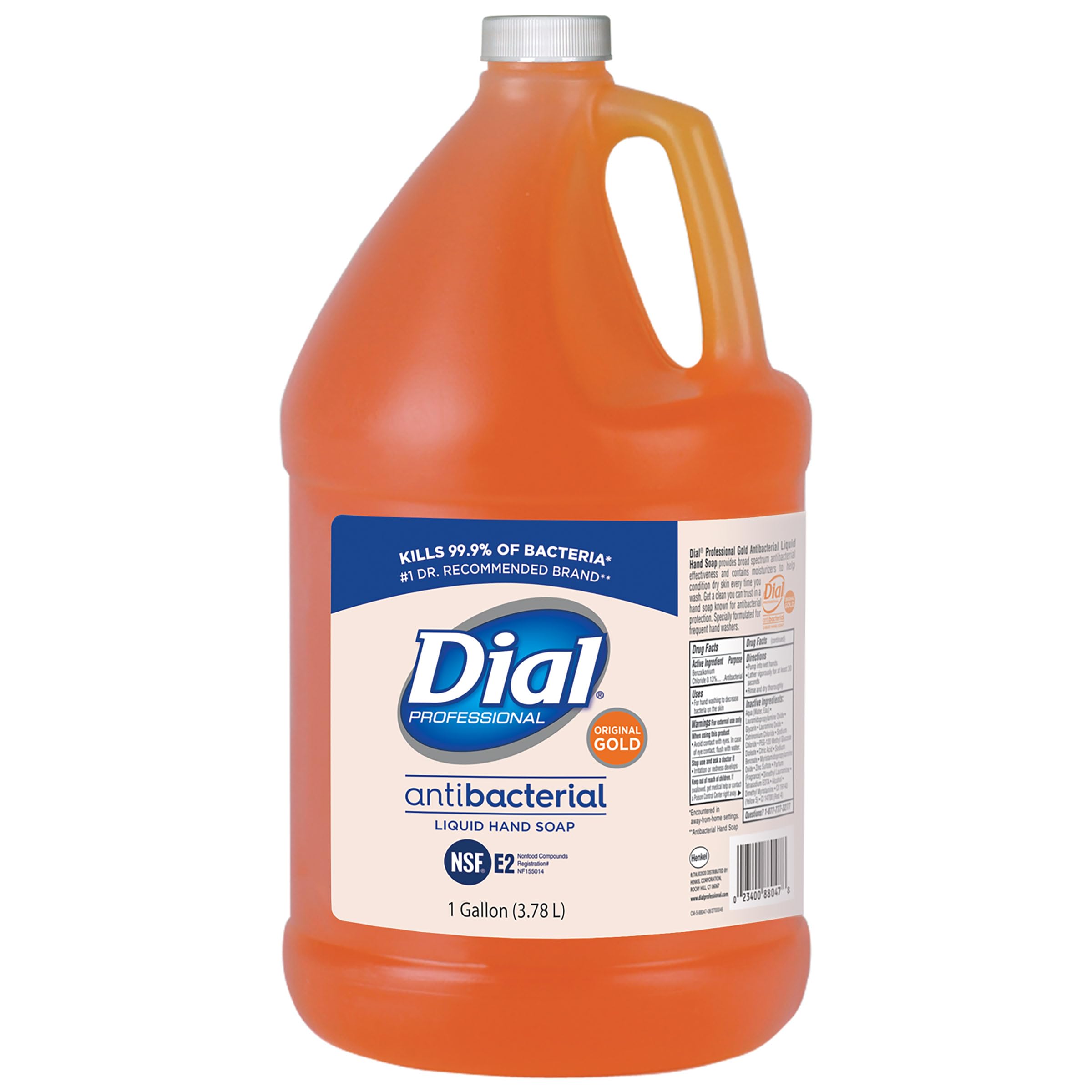 Dial gallon front packaging showing label and refill convenience