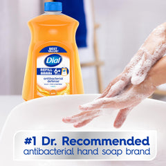 Dial product label with ingredient callouts, highlights aloe and gentler formulation