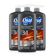 Dial men front label showing product name and benefits for quick identification