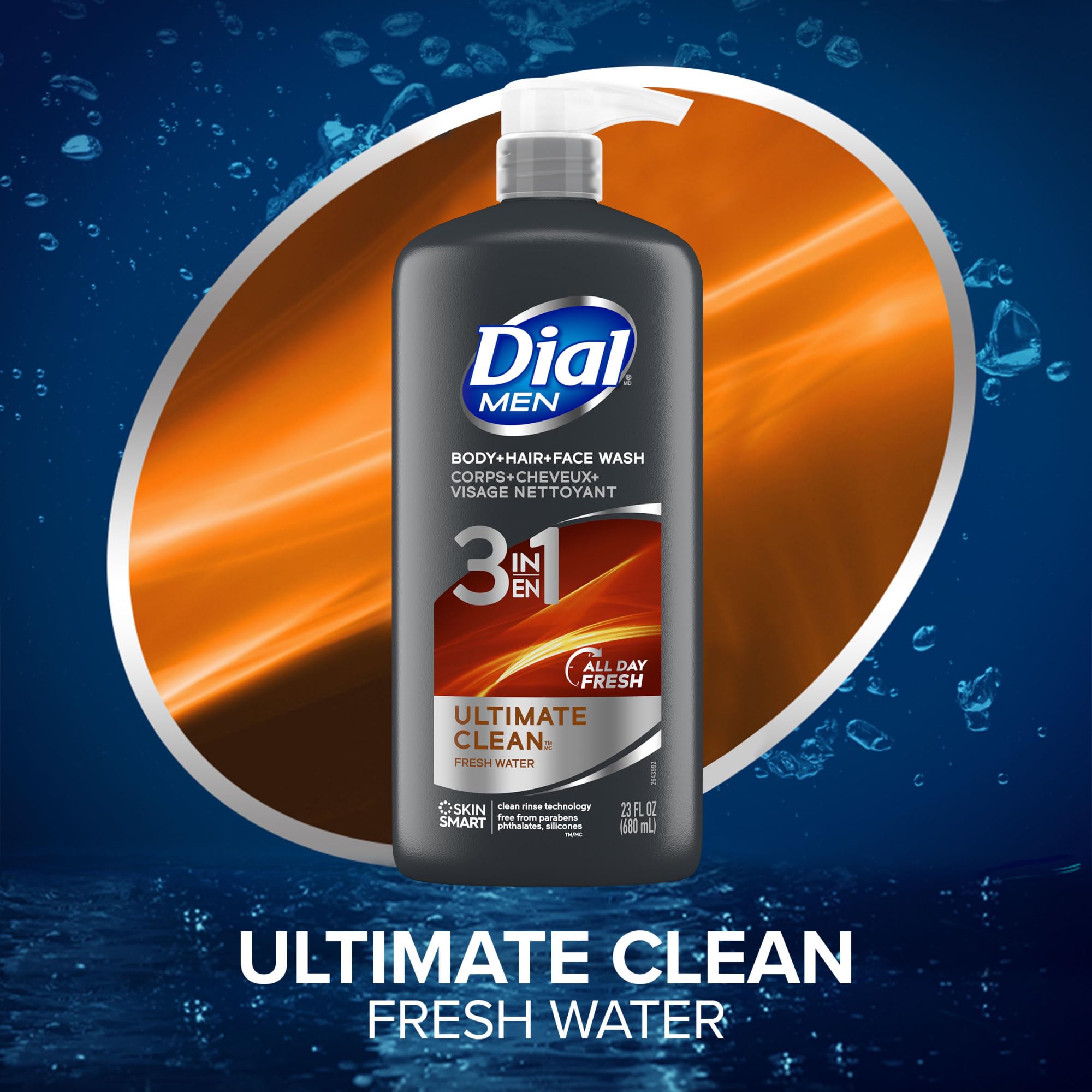 Dial men squeeze bottle side view highlighting easy-to-use dispensing