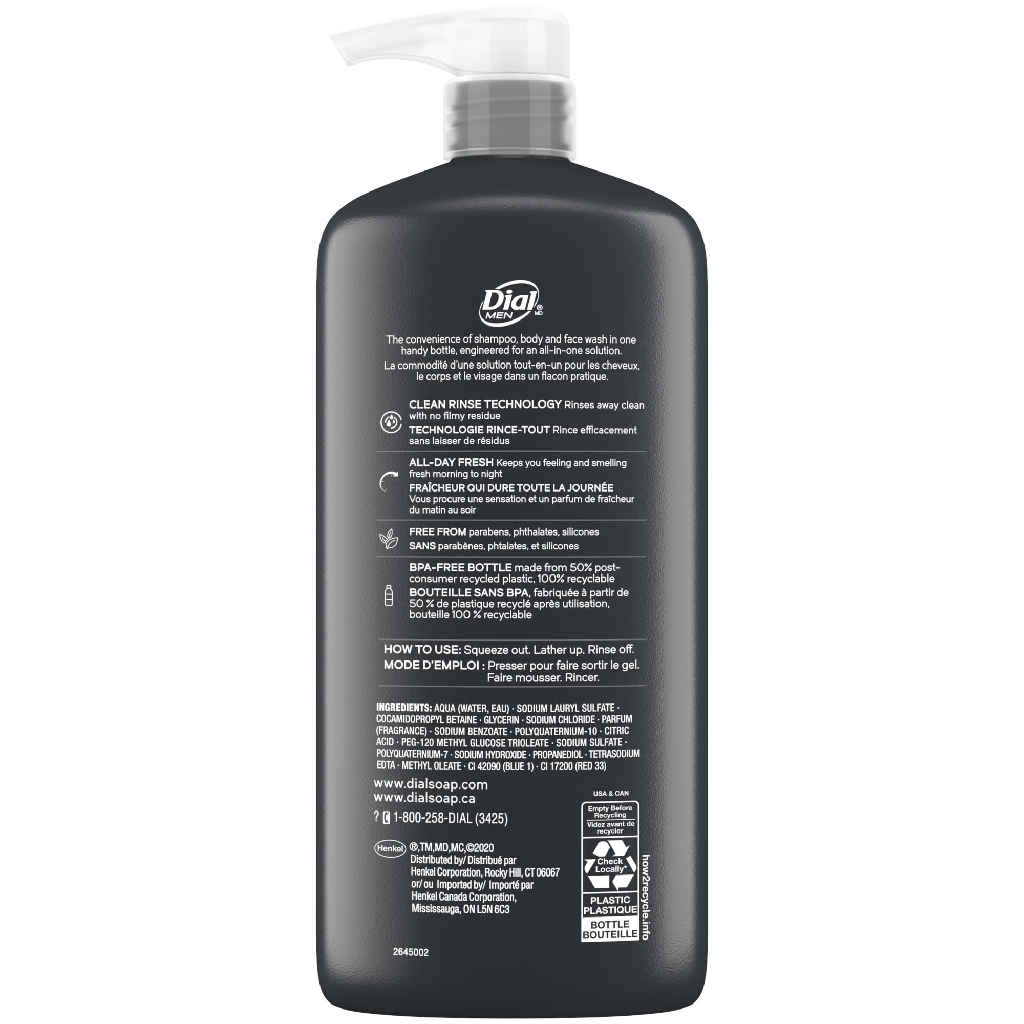 Dial men in shower setting illustrating convenient all-in-one use