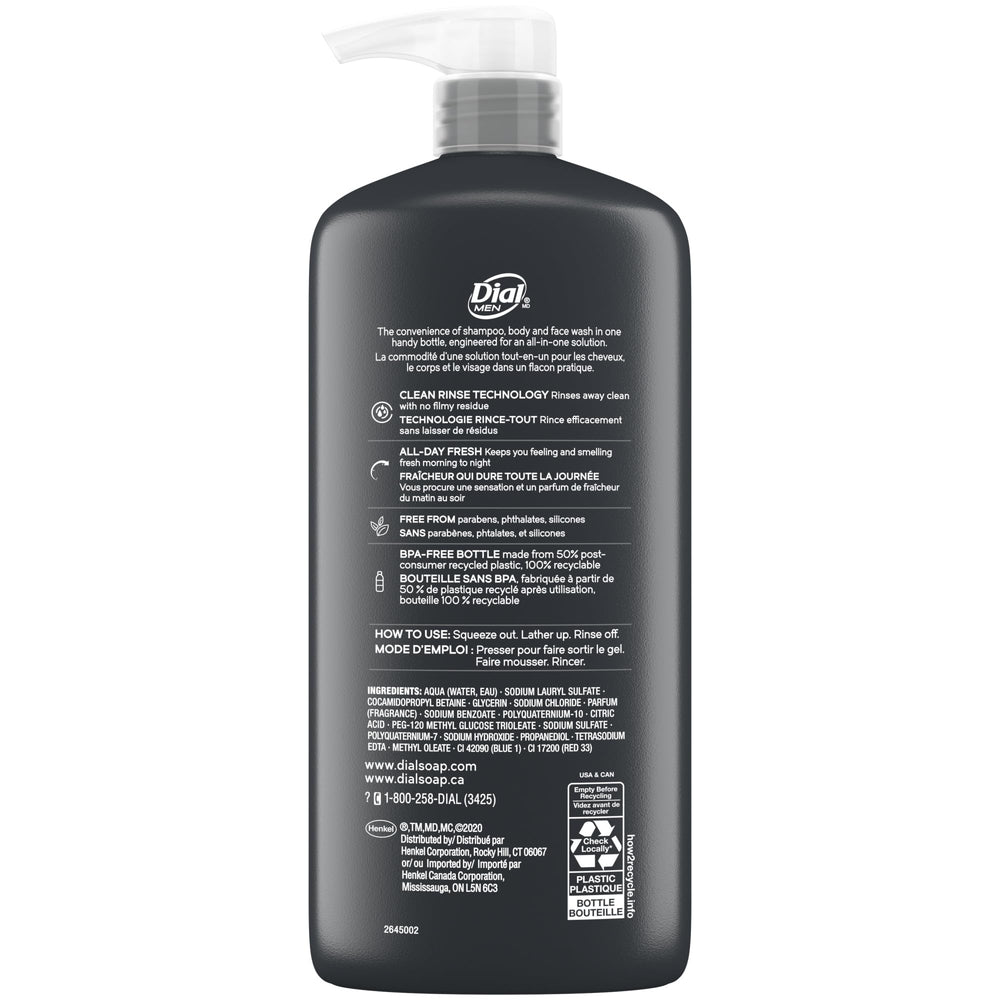 Dial men in shower setting illustrating convenient all-in-one use