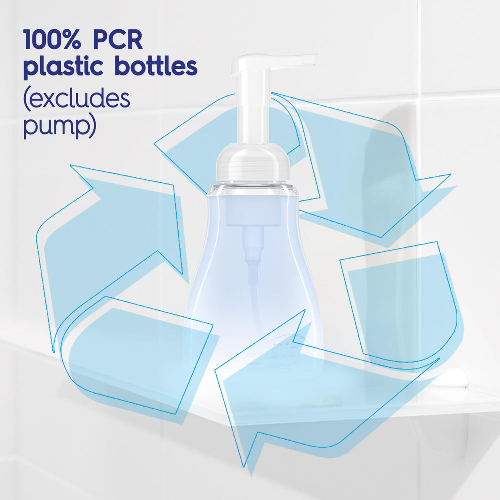 Pack of four Dial refills arranged flatlay to show multiple bottles for long-lasting supply