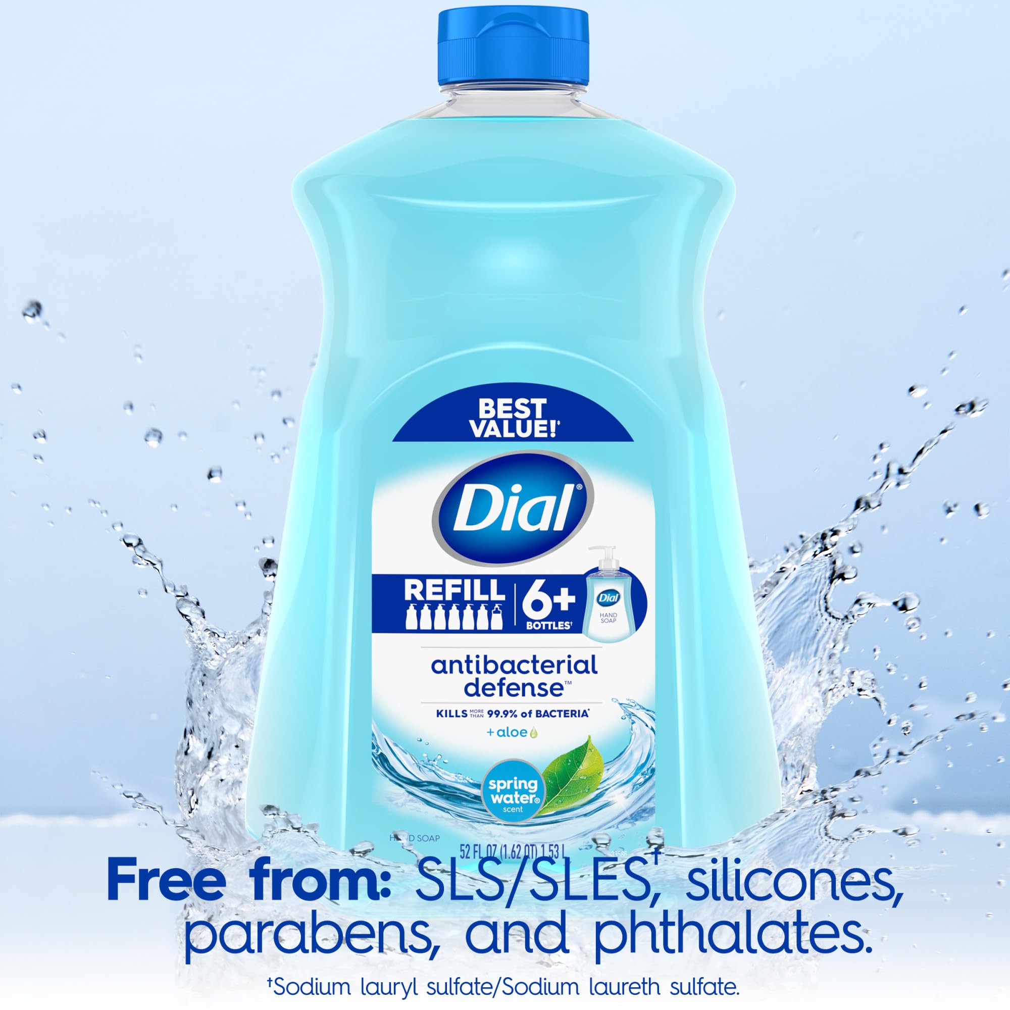 Dial recycled bottle marking showing eco-friendly packaging benefit