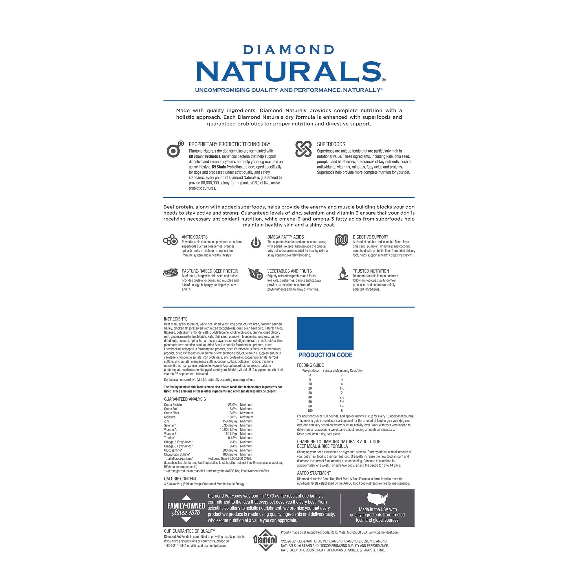 Diamond Naturals close-up kibble texture highlighting high-protein structure