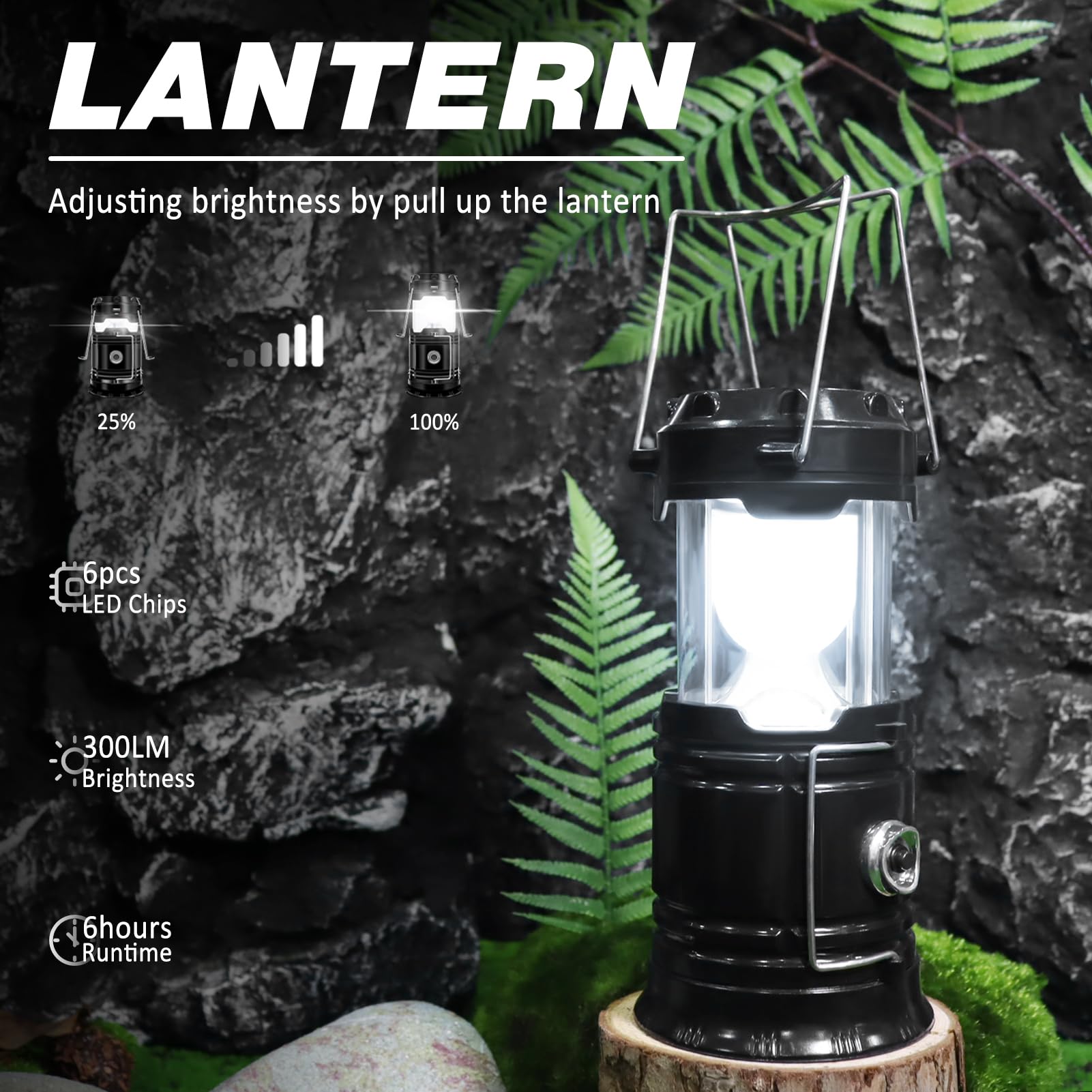 DIBMS collapsed lantern close-up highlighting foldable design and portability