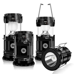 DIBMS front view of four packed lanterns showing compact storage and convenience