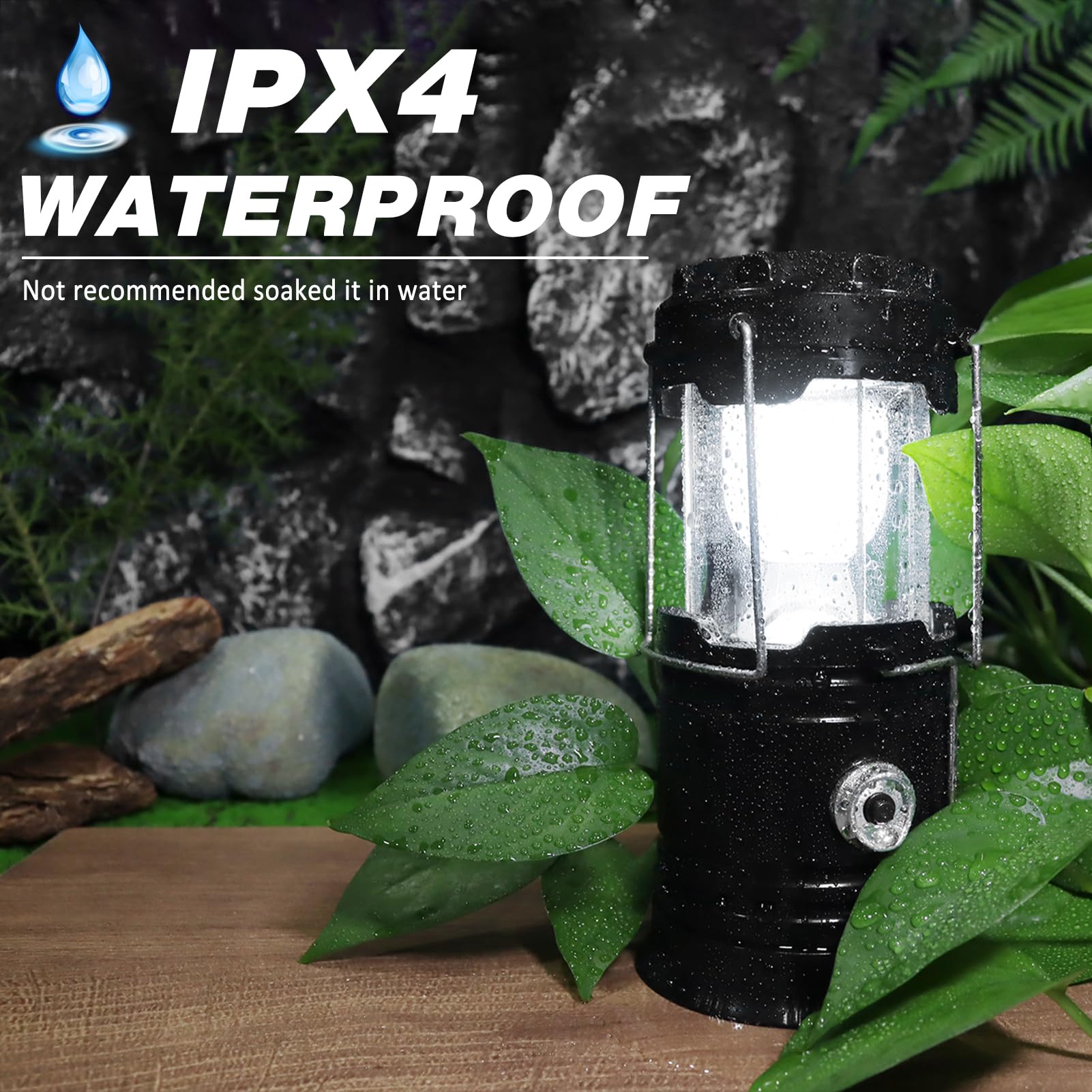 DIBMS lantern hanging inside tent showing hands-free illumination benefit