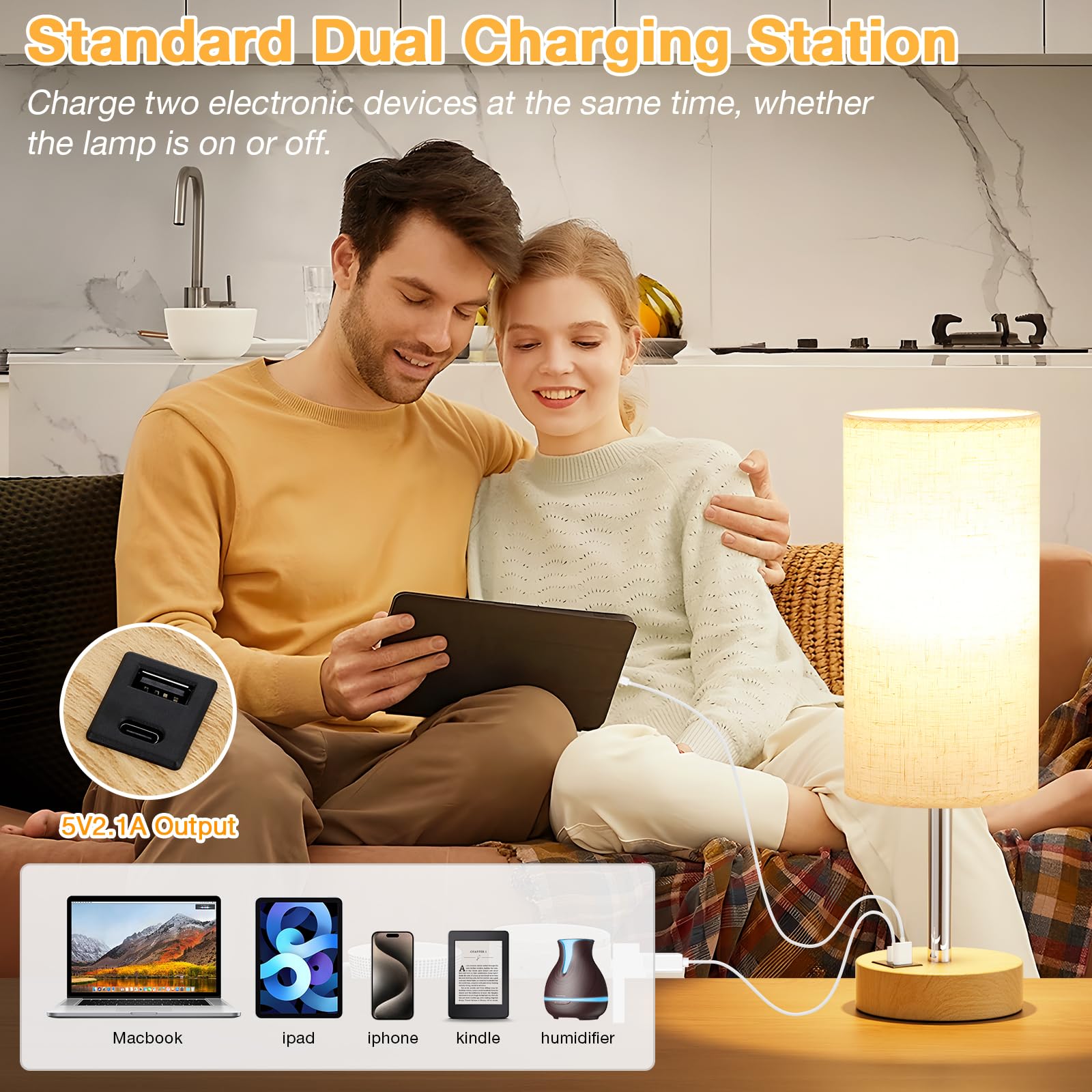 Dicoool LED bulb and shade view highlighting included energy-efficient 6W bulb